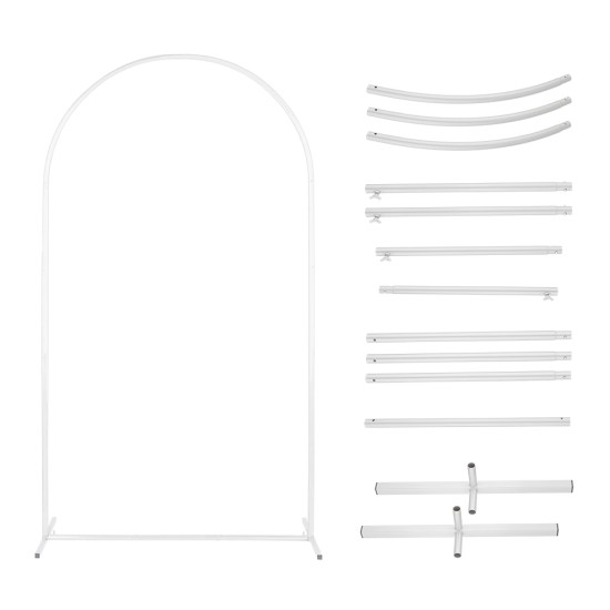 100*200CM Wedding Metal Arch Backdrop Stand, For Wedding Baby Shower Birthday Anniversary Graduation Garden Balloon Arch Decoration White